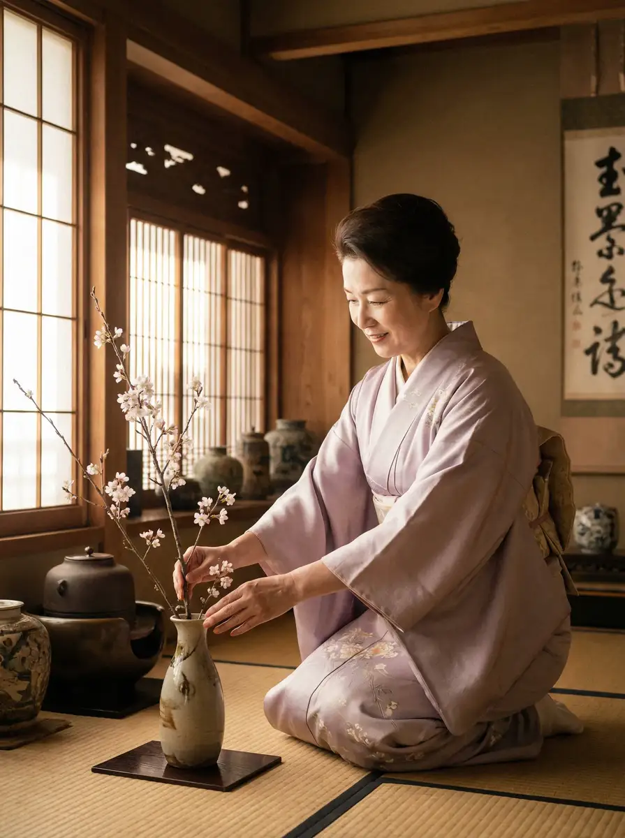 一位优雅的 【今日吃瓜官网】今日吃瓜最新入口_今日吃瓜实时更新 在和室中插花